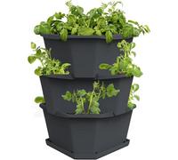 Gusta Garden Paul Potato Potato Planter Tower, 3-Tier, Anthracite, Raised Bed, Pest Protection, 0.2M², 42L Soil Capacity