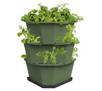 Gusta Garden Paul Potato Potato Planter Tower, 3-Tier, Dark Green, Raised Bed, Pest Protection, 0.2M², 42L Soil Capacity