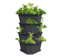 GUSTA GARDEN Paul Potato Potato Tower 4-Tier anthracite - Raised Bed Potato Tower - Garden & Balcony - Pest protection - 0.2m² - 56L Soil Capacity