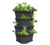 GUSTA GARDEN Paul Potato Potato Tower 4-Tier anthracite - Raised Bed Potato Tower - Garden & Balcony - Pest protection - 0.2m² - 56L Soil Capacity