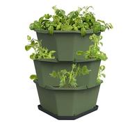 GUSTA GARDEN Paul Potato Tower 3-Tier dark green - Raised Bed Tower - Garden & Balcony - Pest protection - 0.2m² - 56L Soil Capacity