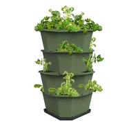 Gusta Garden Paul Potato Tower 4-Tier dark green Raised Bed Tower - Garden & Balcony - Pest protection - 0.2m² - 56L Soil Capacity