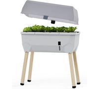 GUSTA GARDEN Sammy Salad Raised Bed For Salad Growing, With Water Tank - Light Grey With Cover