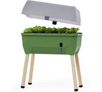 Gusta Garden Sammy Salad Raised Bed Planter For Green Leaves, Removable Lid, Self-Watering, 15L Water Tank, 40L Soil, Green