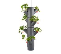 Gusta Garden Sissi Strawberry Planter Pot, Raised Bed Tower For Strawberries, 4-Level Hanging, 77 Cm, 10 L Soil, Anthracite