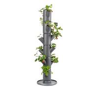 GUSTA GARDEN Sissi Strawberry Strawberry Tree Classic Anthracite - Strawberry Raised Bed System with Wall Mount - Garden & Balcony - 113 cm height - 15L Soil Capacity