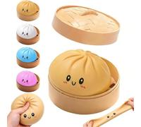 Gustaem Crazy Fun Viral Squishy, Galaxy Edition, Slow Rise Bao Bun Blind Box Fidget Toy in Steamer, 10cm Sensory Squishy, Find the Rare Galaxy Dumpling, Stress Relief Toy for Teens and Adults(Yellow)