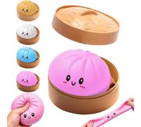 Gustaem Crazy Fun Viral Squishy, Galaxy Edition, Slow Rise Bao Bun Blind Box Fidget Toy in Steamer, 10cm Sensory Squishy, Find the Rare Galaxy Dumpling, Stress Relief Toy for Teens and Adults(Purple)