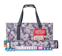 GUSTARIA American Mahjong Game Set, 166 White Tiles, 4 All-in-One Color Rack/Pushers, Complete Mahongg Tile Set, Printed Carrying Bag