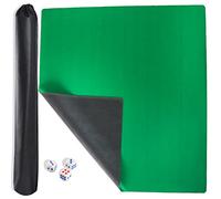GUSTARIA Mahjong Mat, 35" L x 35" W Rubber Anti Slip Large Game Mat, Noise Reduction Table Cover for Poker, Dominoes, Card Games, Board Games, Tiles Games, with Carrying Bag, (89cm X 89cm, Green)