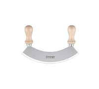 Gustav HI422118N 18 cm Single Hachoir/ Mezzaluna Herb Chopper with Light Wood Handle, Silver