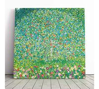 Gustav Klimt Apple Tree No.2 | Canvas Wall Art Print | Framed & Ready to Hang Picture | Modern Home Decor for Living Room, Bedroom, Kitchen or Office | 14x14 Inches