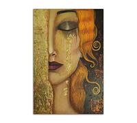 Gustav Klimt Art Painting Freya Golden Tears Poster Print Canvas Painting Wall Art Picture Modern Home Bedroom Decor Poster (16x24inch(40x60cm),No Framed)