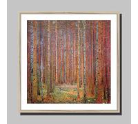 Gustav Klimt - Art Print - Tannenwald 1 - Framed and Mounted - 12x12 (30x30cm) - Natural