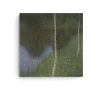 Gustáv Klímt Artistic Work (Lakeside with Birch Trees) Poster Aesthetic Canvas Wall Art Prints Modern Room Decoration for Household Space 28x28inch(70x70cm)