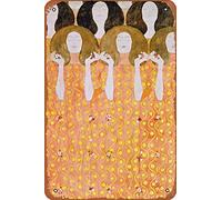 Gustav Klimt Beethoven Frieze Chorus of Paradise Art Nouveau Prints and Posters Gustav Klimt Canvas Wall Art Fine Art Women Landscape Abstract Painting Metal Tin Signs Room Stuff Wall Decor Sign 8x12