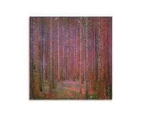 Gustav Klimt Birch Forest Tannenwald Poster (1) Canvas Wall Art Decorative Bedroom Modern Home Print Picture Artworks 16x16inch(40x40cm)