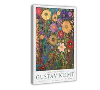Gustav Klimt Exhibition Poster, The Flower Garden (42) Canvas Poster Wall Art Decor Print Picture Paintings for Living Room Bedroom Decoration 16x24inch(40x60cm)