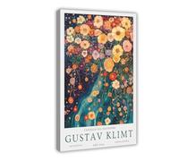 Gustav Klimt Exhibition Poster, The Flower Garden (43) Canvas Poster Wall Art Decor Print Picture Paintings for Living Room Bedroom Decoration 24x36inch(60x90cm)