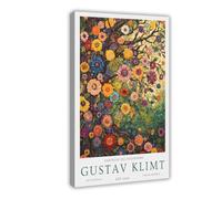 Gustav Klimt Exhibition Poster, The Flower Garden (46) Canvas Poster Wall Art Decor Print Picture Paintings for Living Room Bedroom Decoration 24x36inch(60x90cm)