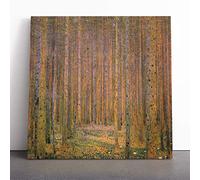 Gustav Klimt Fir Tree Forest Tannenwald II | Canvas Wall Art Print | Framed & Ready to Hang Picture | Modern Home Decor for Living Room, Bedroom, Kitchen or Office | 20x20 Inches