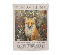 Gustav Klimt Fox Flower Wall Art Plant Poster Tapestry Prints Room Aesthetic Wall Art Bedroom Tapestries Walls Bedroom Home Decor 30"x40"