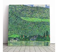Gustav Klimt Lake Attersee 2 | Canvas Wall Art Print | Framed & Ready to Hang Picture | Modern Home Decor for Living Room, Bedroom, Kitchen or Office | 20x20 Inches