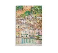 Gustav Klimt Malcesine at Lake Garda Austrian Water View Posters Wall Decor For Bedroom Canvas Painting Bathroom Art Wall Decor 12x18inch(30x45cm)