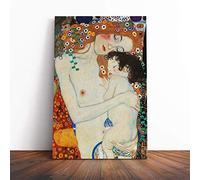 Gustav Klimt Mother and Child Baby Canvas Print | Gallery Wrapped 30mm Frame Wall Art | 24x16 inches | Ready to Hang | Modern People Picture | Living Room Bedroom Lounge Office
