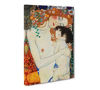 Gustav Klimt Mother And Child Baby Canvas Print | Gallery Wrapped 30mm Frame Wall Art | 30x20 inches | Ready to Hang | Classic People Picture | Living Room Bedroom Lounge Office