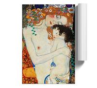 Gustav Klimt Mother and Child Baby | Unframed Wall Art Print | Ready to Frame Poster | Modern Home Decor Picture | Artwork for Living Room, Bedroom, Kitchen or Office | A3 (29.7x42 cm)