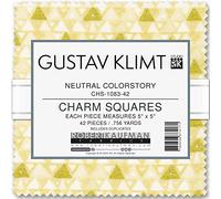 Gustav Klimt Neutral Charm Square 42 5-inch Squares Charm Pack Robert Kaufman Fabrics CHS-1083-42