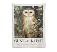 Gustav Klimt Owl Flower Wall Art Plant Poster Wall Tapestry Scroll Tapestries Art Painting Picture Bedroom Decor Home 30"x40"