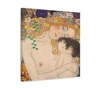 Gustav Klimt Painter Work（Mother And Child）poster Canvas Wall Art Prints Gifts Photo Picture Paintings Room Decor Home Decorative 16x16inch(40x40cm)