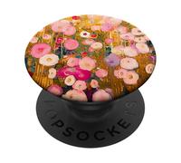 Gustav Klimt Pink Flower Garden PopSockets Adhesive PopGrip