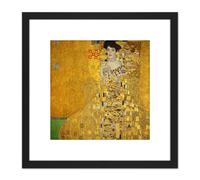 Gustav Klimt Portrait Of Adele Bloch Bauer 8X8 Inch Square Wooden Framed Wall Art Print Picture with Mount Artery8 Black One Size
