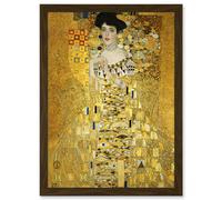 Gustav Klimt Portrait Of Adele Bloch Bauer I Gold A4 Artwork Framed Wall Art Print Artery8 Brown One Size