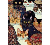 Gustav Klimt style Cats Notebook: Journal, Composition Book, Copy Book, Writting Book