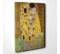 Gustav Klimt The Kiss No.3 Canvas Print | Gallery Wrapped 30mm Frame Wall Art | 30x20 inches | Ready to Hang | Modern Picture | Living Room Bedroom Lounge Office