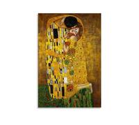 Gustav Klimt The Kiss Poster The Kiss Painted by Gustav Klimt in 1909., Canvas Print Art Poster; Unframe; 20x30inch(50x75cm)