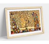 Gustav Klimt, The Tree Of Life - Framed Wall Art Print Picture - A3 - Light Oak Frame