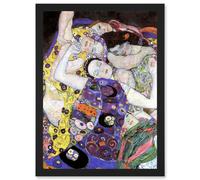 Gustav Klimt Virgin Old Master Painting Artwork Framed Wall Art Print A4 Artery8 Black One Size