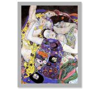 Gustav Klimt Virgin Old Master Painting Artwork Framed Wall Art Print A4 Artery8 Light Grey One Size