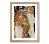 Gustav Klimt Water Framed Print | A2 Oak Framed Wall Art | Ready to Hang | Modern Historical Picture | Living Room Bedroom Lounge Office