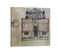 Gustav Klimt's Design for The Secession Building Poster (1) Cool Artworks Painting Wall Art Canvas Prints Hanging Picture Home Decor 20x20inch(50x50cm)