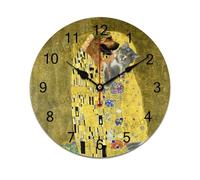 Gustav klimts the kiss Lightweight minimalist clock featuring durable PVC, quiet operation, and frameless design, ideal for adding style to any living space.