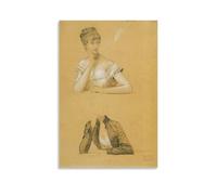 Gustav Klimt's Two Studies of A Young Woman Seated at A Table Poster Canvas PaintingWall Art Decorative Picture Prints Modern Decor 24x36inch(60x90cm)