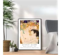 Gustav1 Klimt - mother and child print, Famous classic paintings, Iconic painters art work, A4 / A3 Home Decoration Wall Art Deco, Frame options available (A3 Print Only)