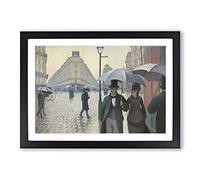 Gustave Caillebotte Paris Street on a Rainy Day Framed Print | A2 Oak Framed Wall Art | Ready to Hang | Modern Cityscape Picture | Living Room Bedroom Lounge Office