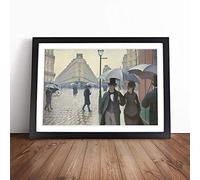 Gustave Caillebotte Paris Street on a Rainy Day | Framed Wall Art Print | Modern Home Decor Picture | Ready to Hang Artwork for Living Room, Bedroom, Kitchen or Office | Multiple Sizes